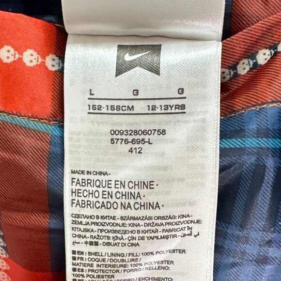 NIKE Youth Reversible Puffer Vest & Jacket Combo Lot Orange Blue Plaid w/ Skull - Picture 15 of 16